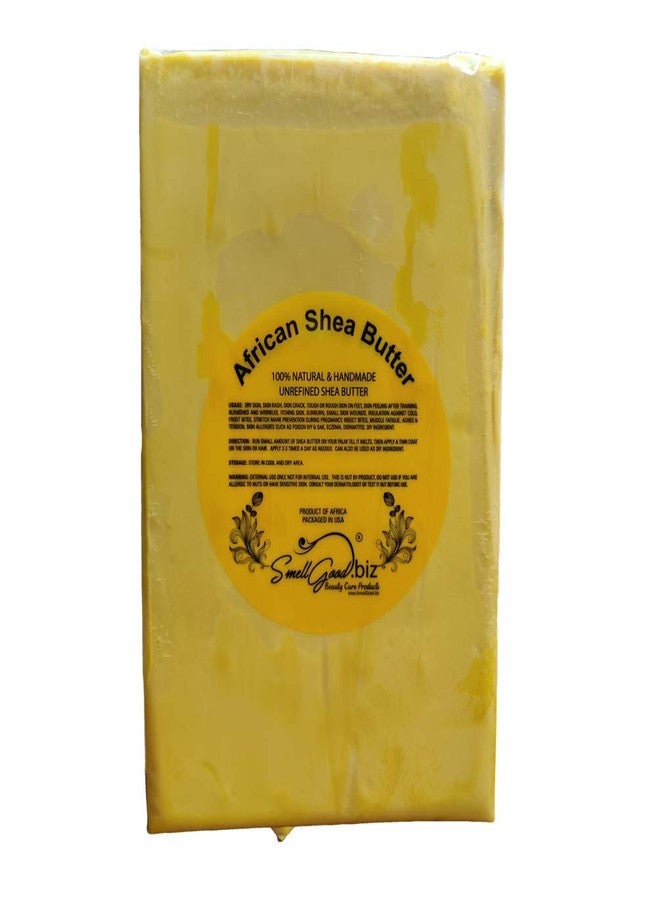 SmellGood Yellow color Raw Unrefined Ghana Africa Pure 5 Pounds, yellow, Shea Butter, 80 Ounce - Image 1